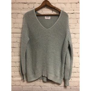 Old Navy Medium Pastel V-Neck Long Sleeve Cable Knit Pullover Sweater